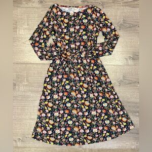 Boden Floral Long Sleeve Dress - Multicolor